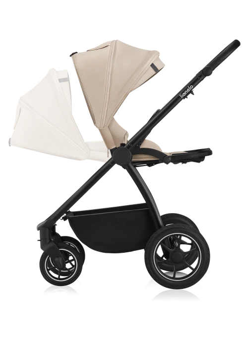 Wózek 2w1, gondola-nosidełko, koła all-terrain - Meril Beige Sand - Lionelo