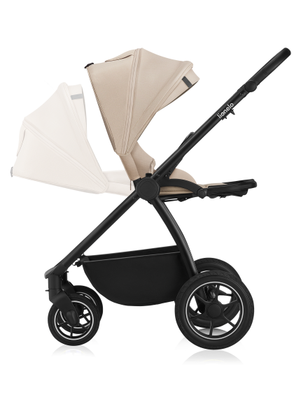 Wózek 2w1, gondola-nosidełko, koła all-terrain - Meril Beige Sand - Lionelo