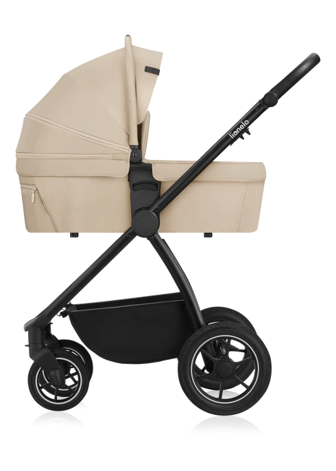 Wózek 2w1, gondola-nosidełko, koła all-terrain - Meril Beige Sand - Lionelo