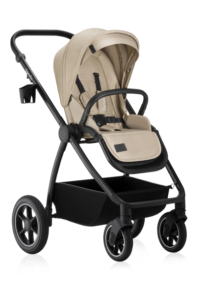 Wózek 2w1, gondola-nosidełko, koła all-terrain - Meril Beige Sand - Lionelo