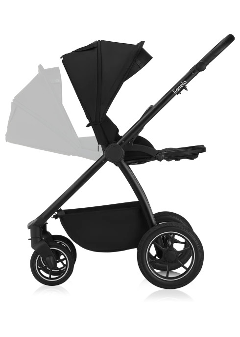 Wózek 2w1, gondola-nosidełko, koła all-terrain - Meril Black Onyx - Lionelo