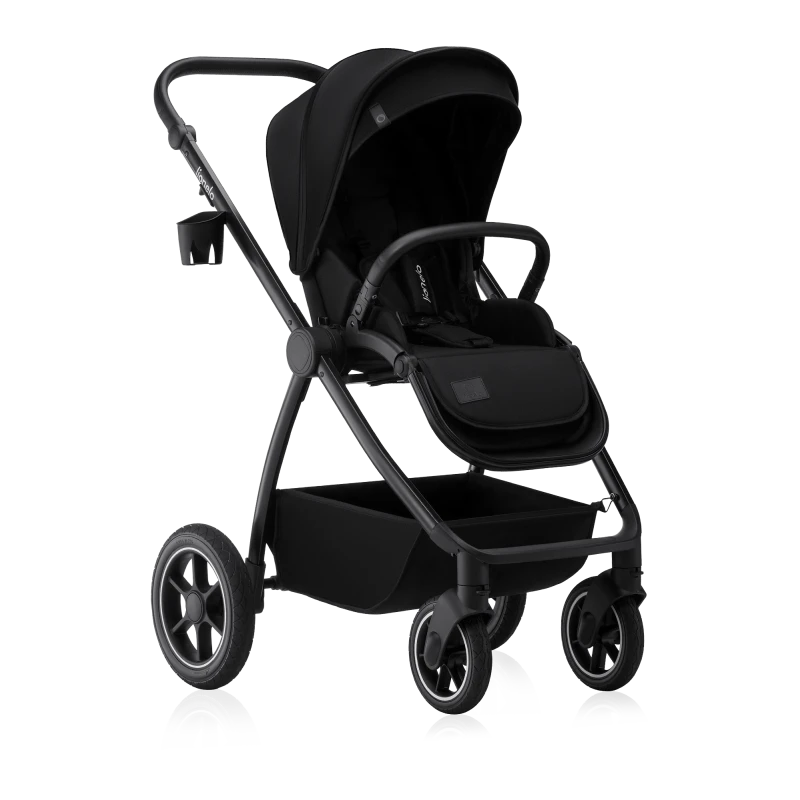 Wózek 2w1, gondola-nosidełko, koła all-terrain - Meril Black Onyx - Lionelo
