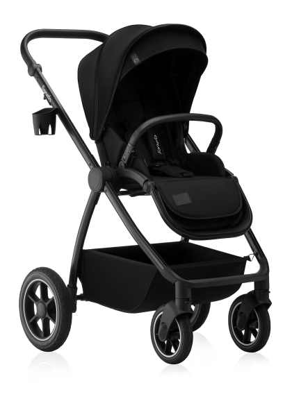 Wózek 2w1, gondola-nosidełko, koła all-terrain - Meril Black Onyx - Lionelo
