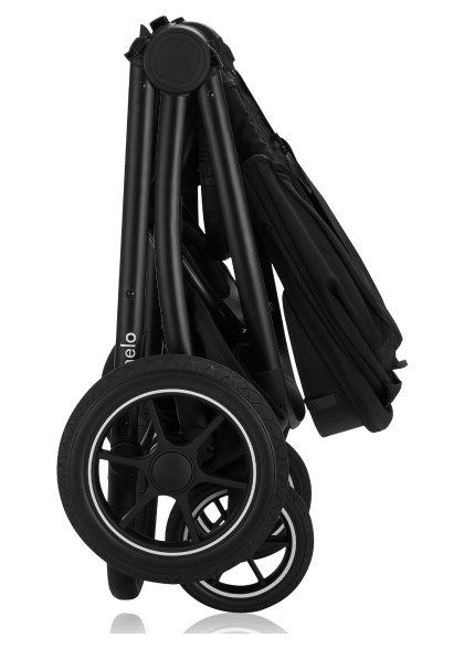 Wózek 2w1, gondola-nosidełko, koła all-terrain - Meril Black Onyx - Lionelo
