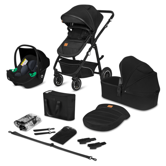 Lionelo Bianka 3w1 Black Onyx — Wózek wielofunkcyjny z fotelikiem