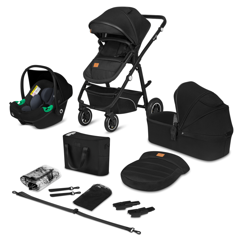 Lionelo Bianka 3w1 Black Onyx — Wózek wielofunkcyjny z fotelikiem