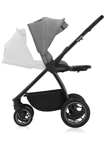 Wózek 2w1, gondola-nosidełko, koła all-terrain - Meril Grey Stone - Lionelo