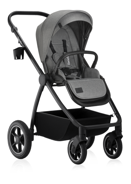 Wózek 2w1, gondola-nosidełko, koła all-terrain - Meril Grey Stone - Lionelo
