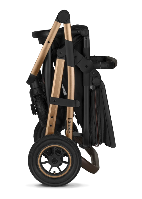 Wózek 3w1, gondola + spacerówka + fotelik, pompowane koła - Amber Black Onyx - Lionelo