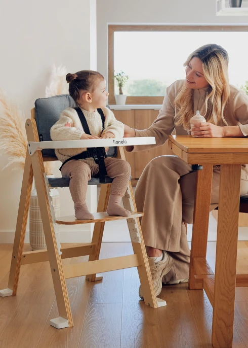 Lionelo Floris White Natural — krzesełko do karmienia