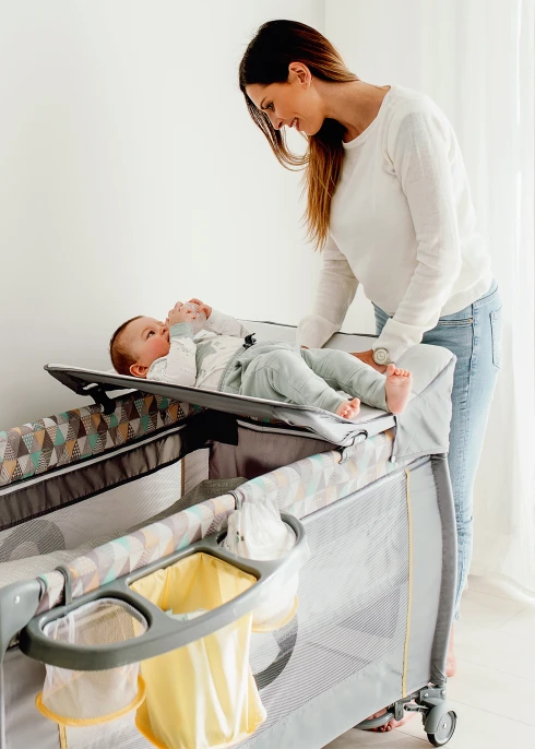 Lionelo Sven Plus Turquoise/Grey — łóżeczko turystyczne