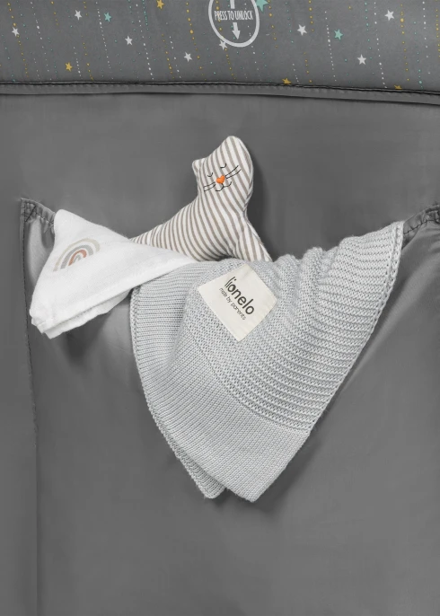 Łóżeczko turystyczne Stefi Plus Grey Multicolor - Lionelo