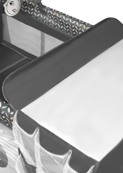 Łóżeczko turystyczne Flower Grey Scandi - Lionelo