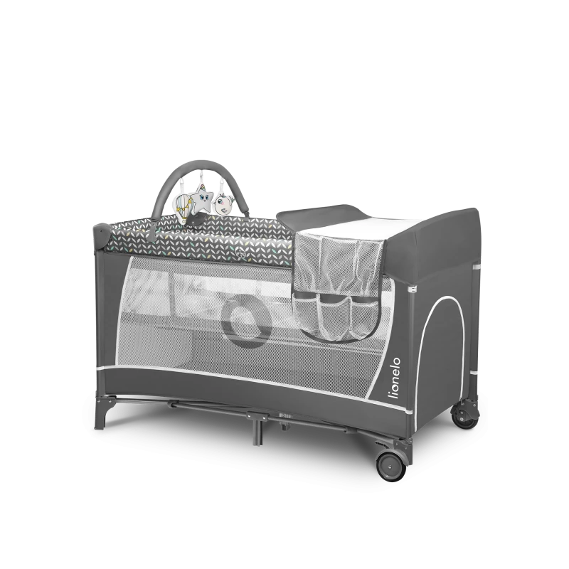 Łóżeczko turystyczne Flower Grey Scandi - Lionelo