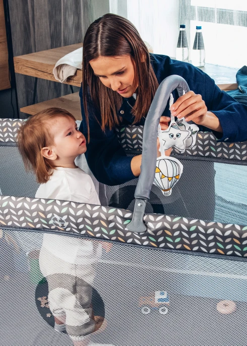 Łóżeczko turystyczne Flower Turquoise - Lionelo