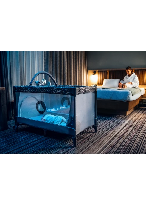 Łóżeczko turystyczne Flower Turquoise - Lionelo