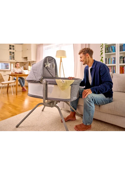 Lionelo Malin Grey Stone — łóżeczko z funkcją kołyski