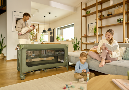 Łóżeczko turystyczne Jasmin Easy Fold Beige Sand - Lionelo