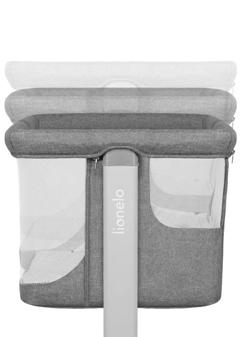 Lionelo Aurora Grey Concrete - łóżeczko dostawne 3 w 1|Opinie i cena