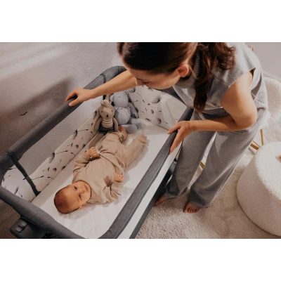 Lionelo Leonie Plus Grey Stone — Łóżeczko dostawne|Opinie i cena