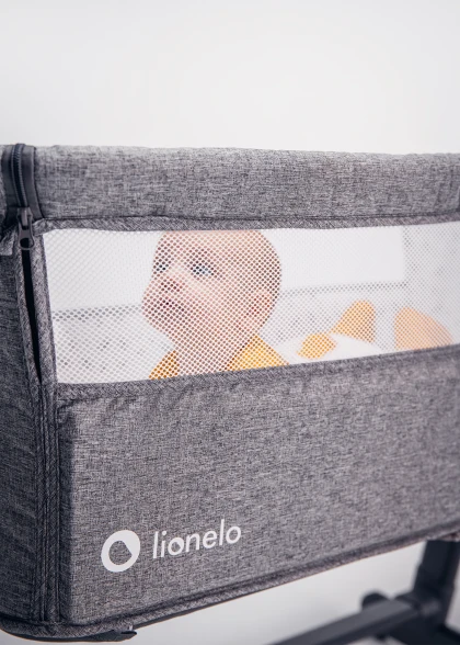 Łóżeczko dostawne Theo Dark Grey - Lionelo