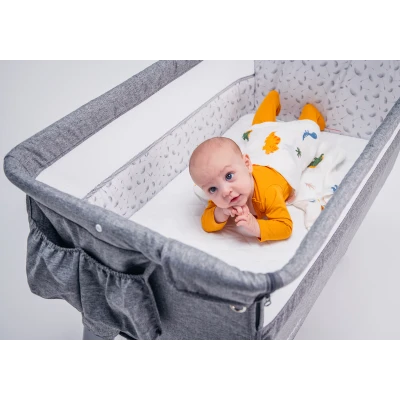 Lionelo Theo Dark Grey — łóżeczko dostawne