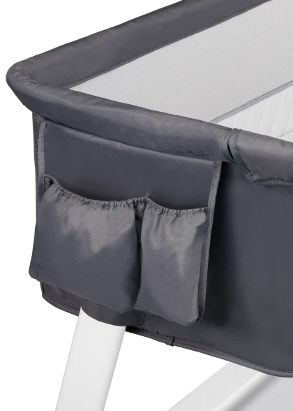 Łóżeczko dostawne Theo Dark Grey - Lionelo