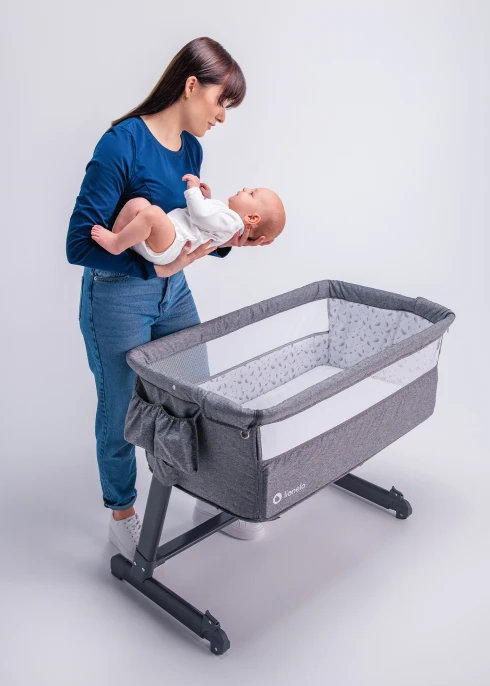 Lionelo Theo Concrete — łóżeczko dostawne