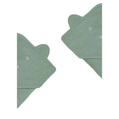 lionelo Muslin Hooded Towel Green Forest — ręcznik kąpielowy z kapturkiem | Opinie i cena