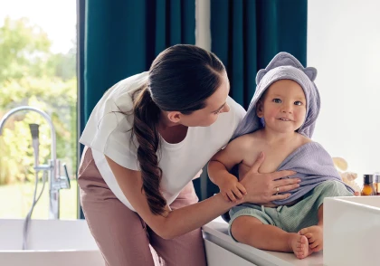 Ręcznik z kapturkiem Muslin Hooded Towel Green Forest - Lionelo