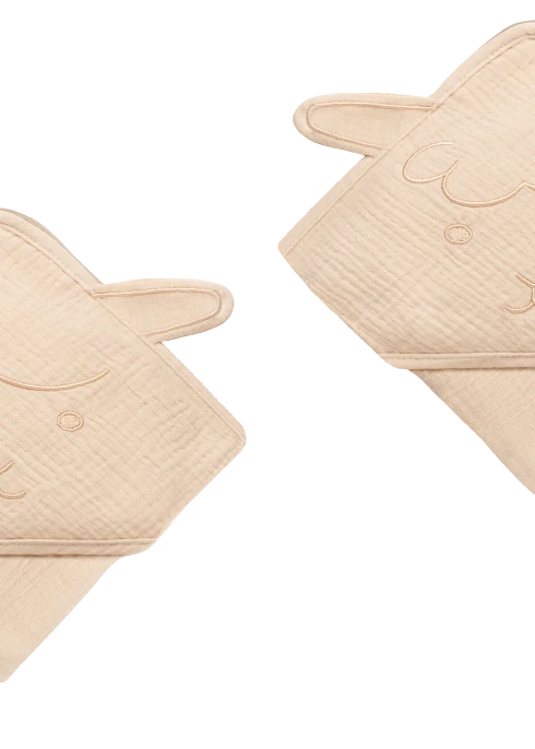 lionelo Muslin Hooded Towel Beige Sand — ręcznik kąpielowy z kapturkiem | Opinie i cena