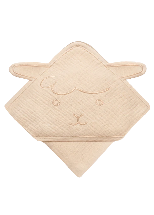 lionelo Muslin Hooded Towel Beige Sand — ręcznik kąpielowy z kapturkiem | Opinie i cena