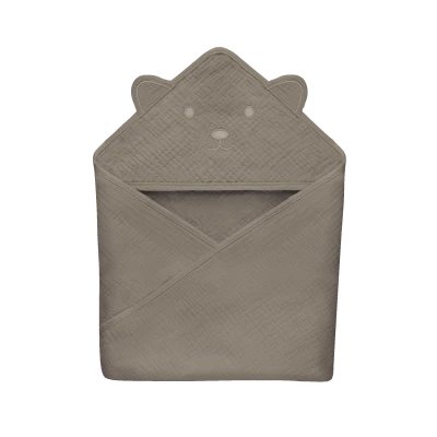 lionelo Muslin Hooded Towel Beige Cappuccino — ręcznik kąpielowy z kapturkiem | Opinie i cena