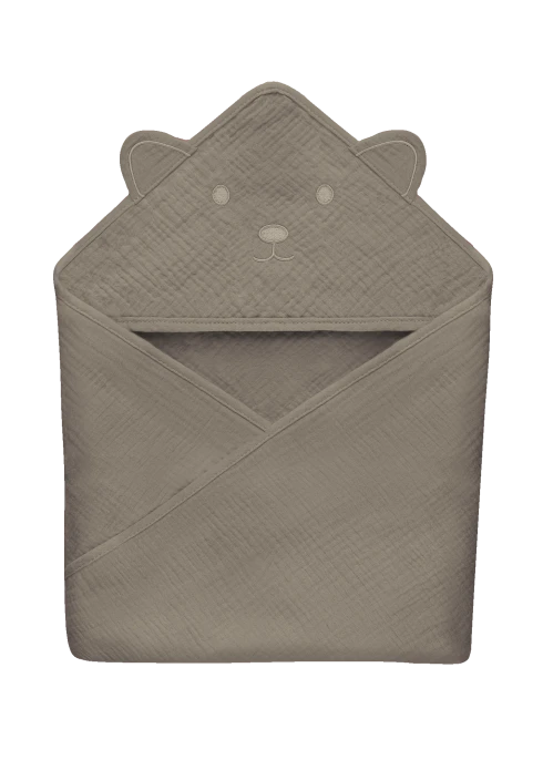 lionelo Muslin Hooded Towel Beige Cappuccino — ręcznik kąpielowy z kapturkiem | Opinie i cena