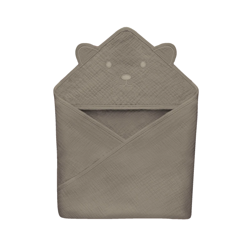 lionelo Muslin Hooded Towel Beige Cappuccino — ręcznik kąpielowy z kapturkiem | Opinie i cena