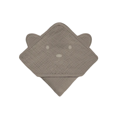 lionelo Muslin Hooded Towel Beige Cappuccino — ręcznik kąpielowy z kapturkiem | Opinie i cena