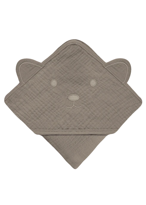 lionelo Muslin Hooded Towel Beige Cappuccino — ręcznik kąpielowy z kapturkiem | Opinie i cena