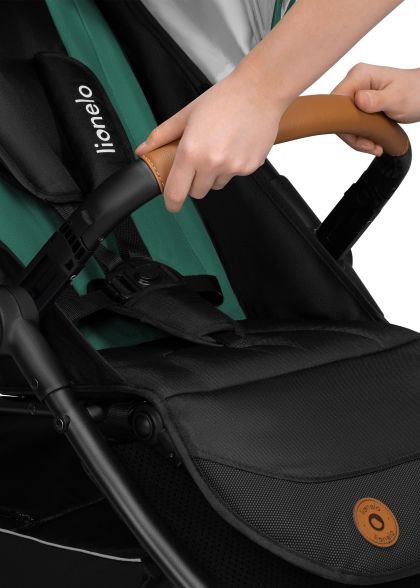 Wózek spacerowy, pompowane koła, od narodzin - Natt Green Emerald - Lionelo