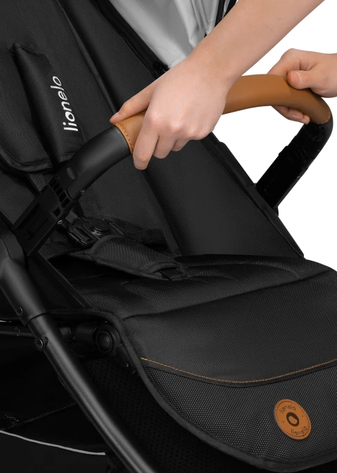Wózek spacerowy, pompowane koła, od narodzin - Natt Black Onyx - Lionelo