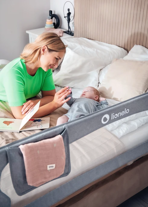 Lionelo Eva Beige Melange — barierka do łóżka|Opinie i cena