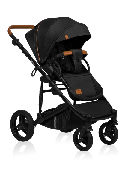 Wózek 2w1, koła offroad, gondola + spacerówka - Mari Tour Black Onyx - Lionelo