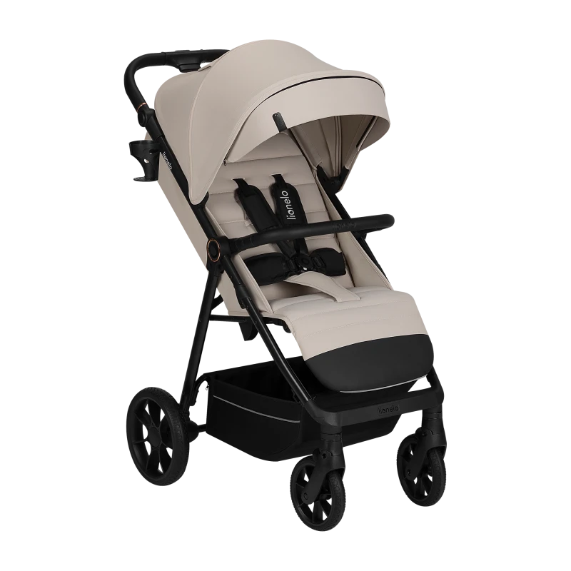Wózek spacerowy od narodzin, koła gumowe, do 22 kg, klamra magnetyczna - Iva Beige Sand - Lionelo