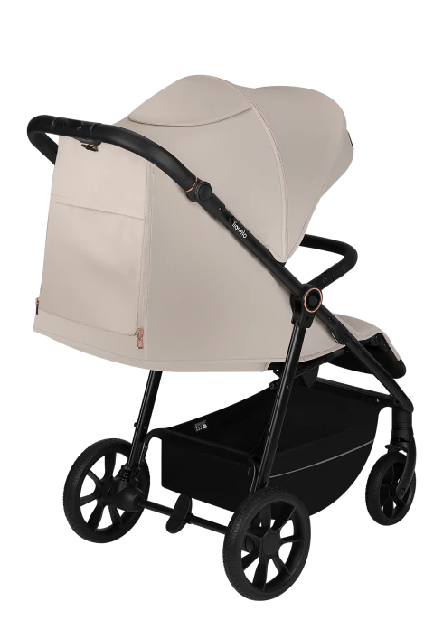 Wózek spacerowy od narodzin, koła gumowe, do 22 kg, klamra magnetyczna - Iva Beige Sand - Lionelo