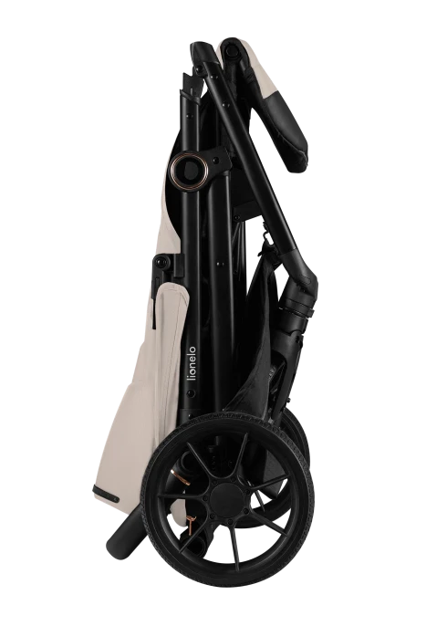 Wózek spacerowy od narodzin, koła gumowe, do 22 kg, klamra magnetyczna - Iva Beige Sand - Lionelo