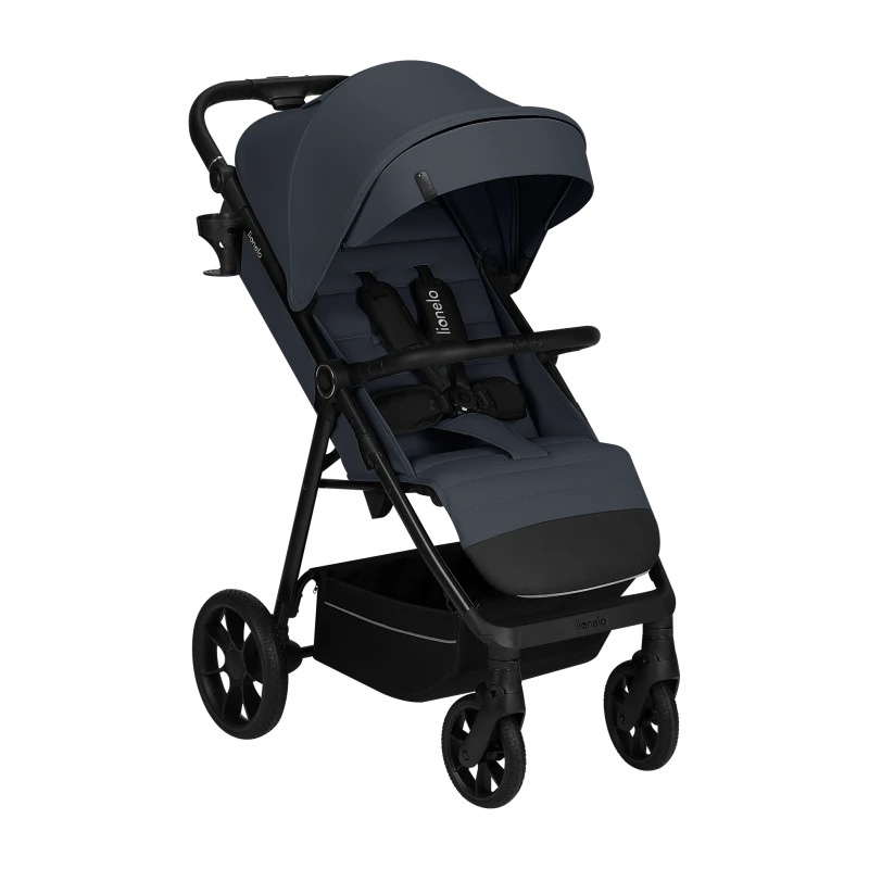 Wózek spacerowy od narodzin, koła gumowe, do 22 kg, klamra magnetyczna - Iva Grey Graphite - Lionelo