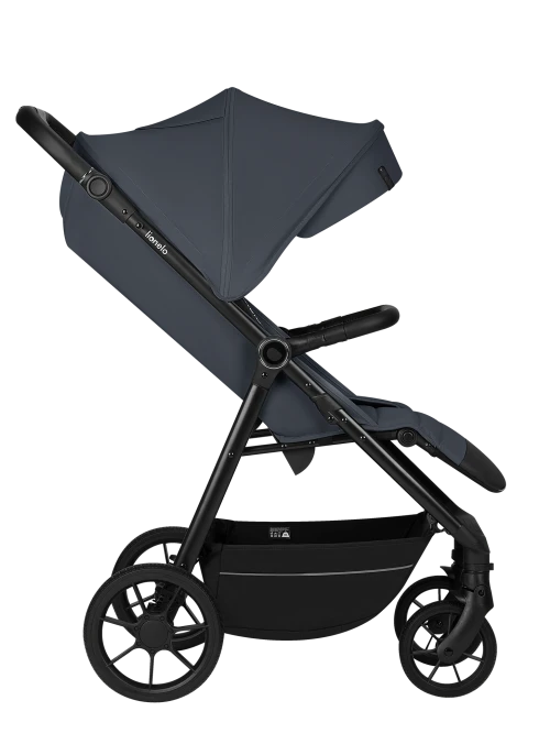 Wózek spacerowy od narodzin, koła gumowe, do 22 kg, klamra magnetyczna - Iva Grey Graphite - Lionelo