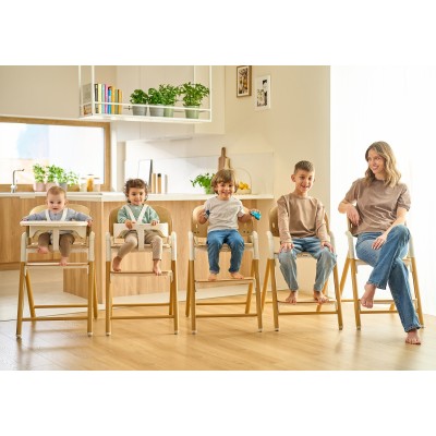 Drewniane Krzesełko 3w1 Celia Grey Wood | Regulacja 1 Ręką