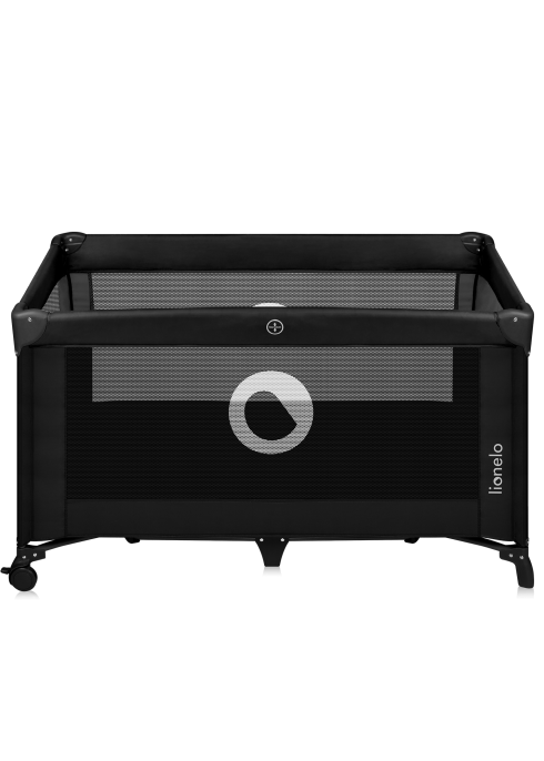 Czarne łóżeczko turystyczne Stefi | Szybkie składanie