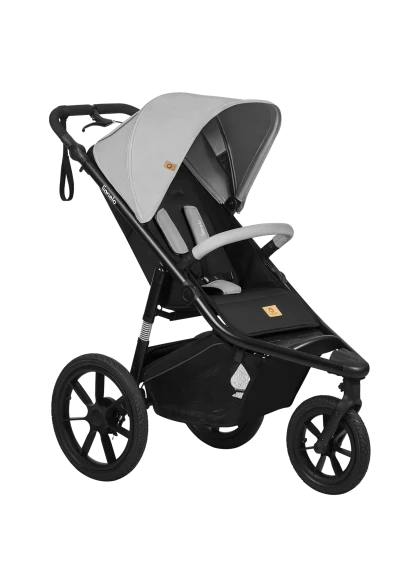 Wózek spacerowy sportowy, 3 koła pompowane, do 22 kg - Azura Grey Stone - Lionelo