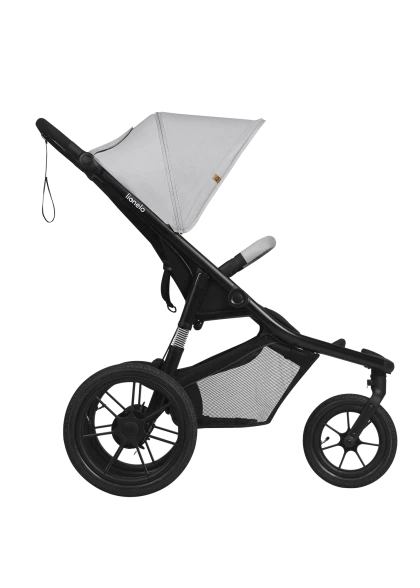 Wózek spacerowy sportowy, 3 koła pompowane, do 22 kg - Azura Grey Stone - Lionelo